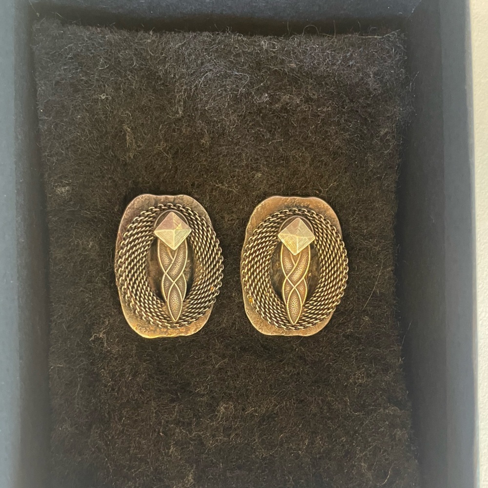 Vintage 80s Baer SF Marjorie Bayer silver clip on Earrings